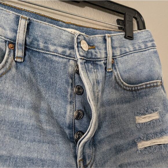 PacSun Light Blue Ripped Vintage High Waisted Denim Shorts - Picture 6 of 10